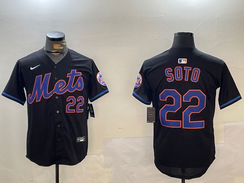 Men New York Mets #22 Soto Black Game 2024 Nike MLB Jersey style 1216->new york mets->MLB Jersey
